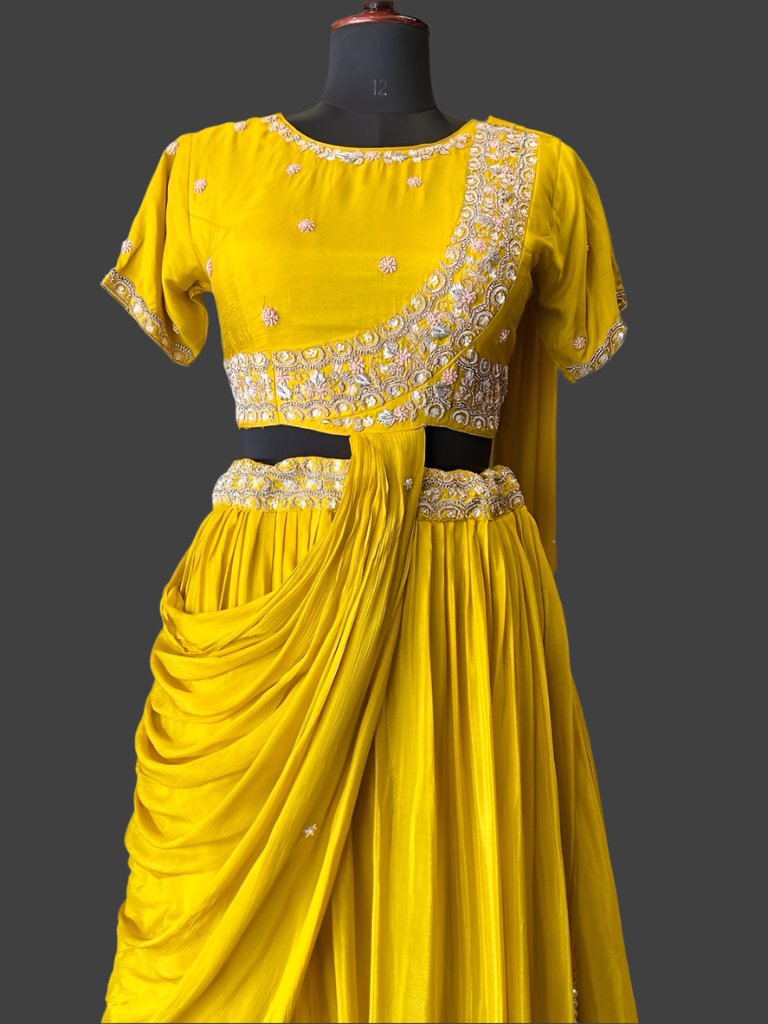 Indo Western Dola Silk Ready To Wear Moksha Fashions