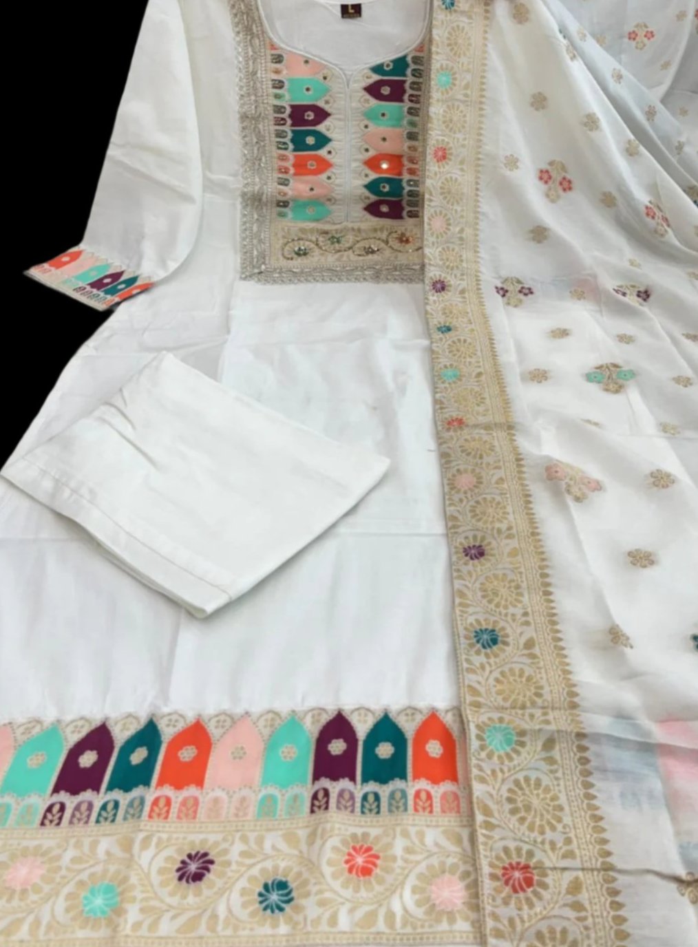 Enjoy The Luxurious Feel Of Silk While Making A Stylish Statement With This Suit Set Moksha Fashions