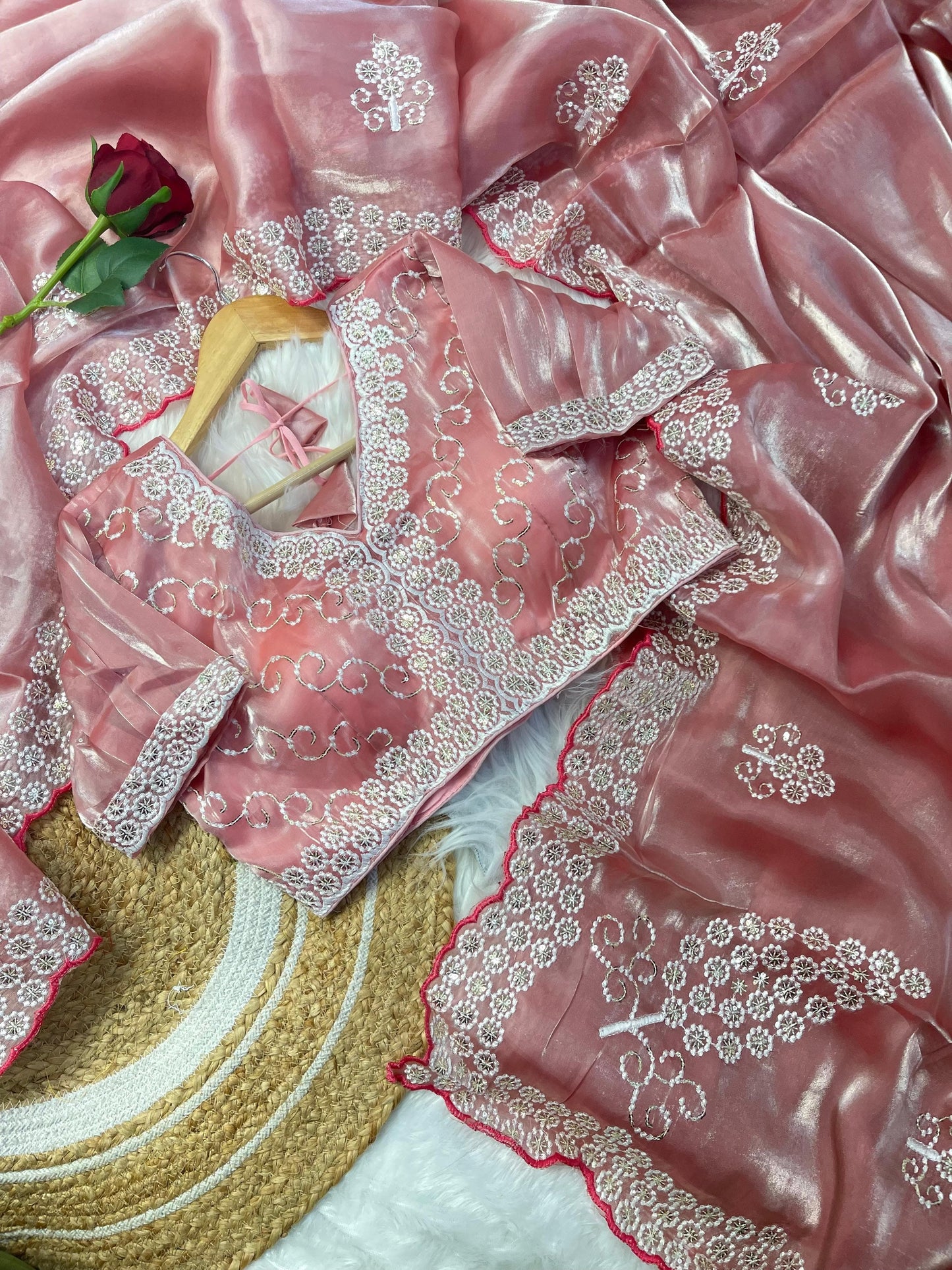 Pure zimmy choo silk saree with sequence work Moksha Fashions