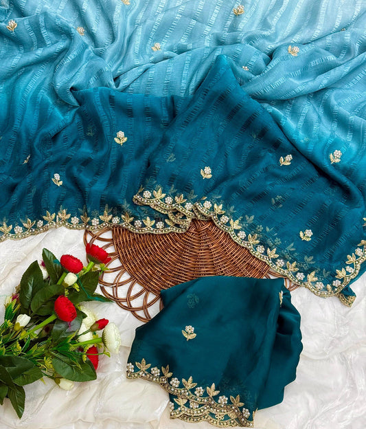 Diamond work 3D Designer Saree