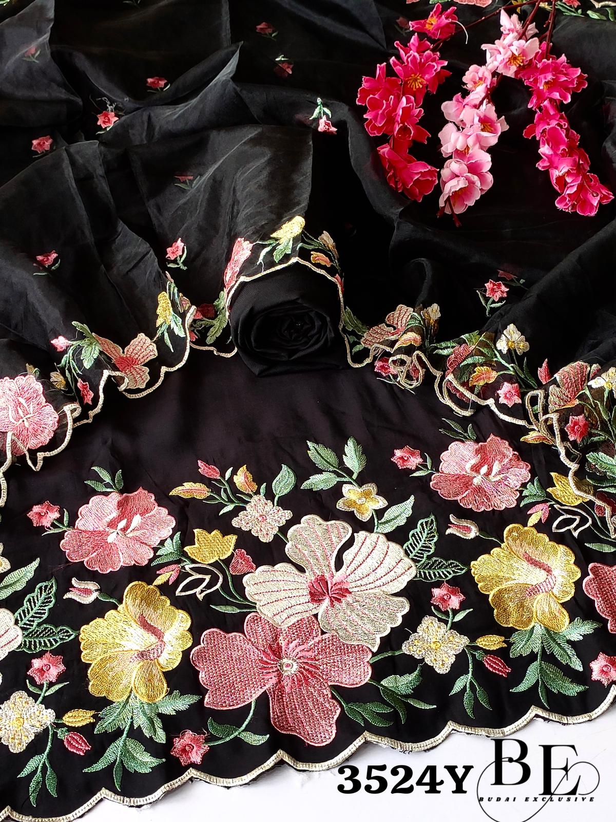Exclusive Pure Organza With Heavy Work Suit Fabric Moksha Fashions