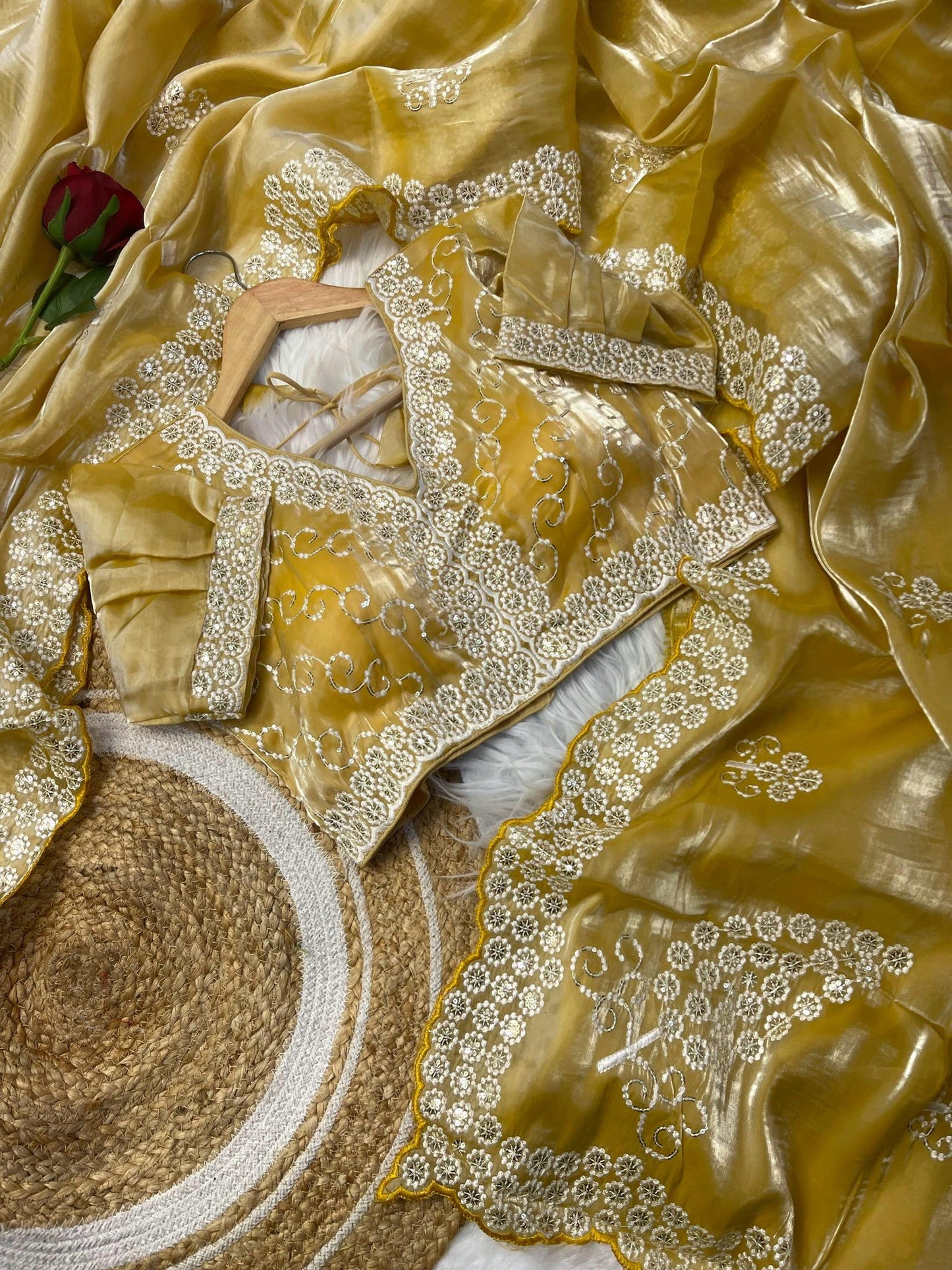 Pure zimmy choo silk saree with sequence work Moksha Fashions