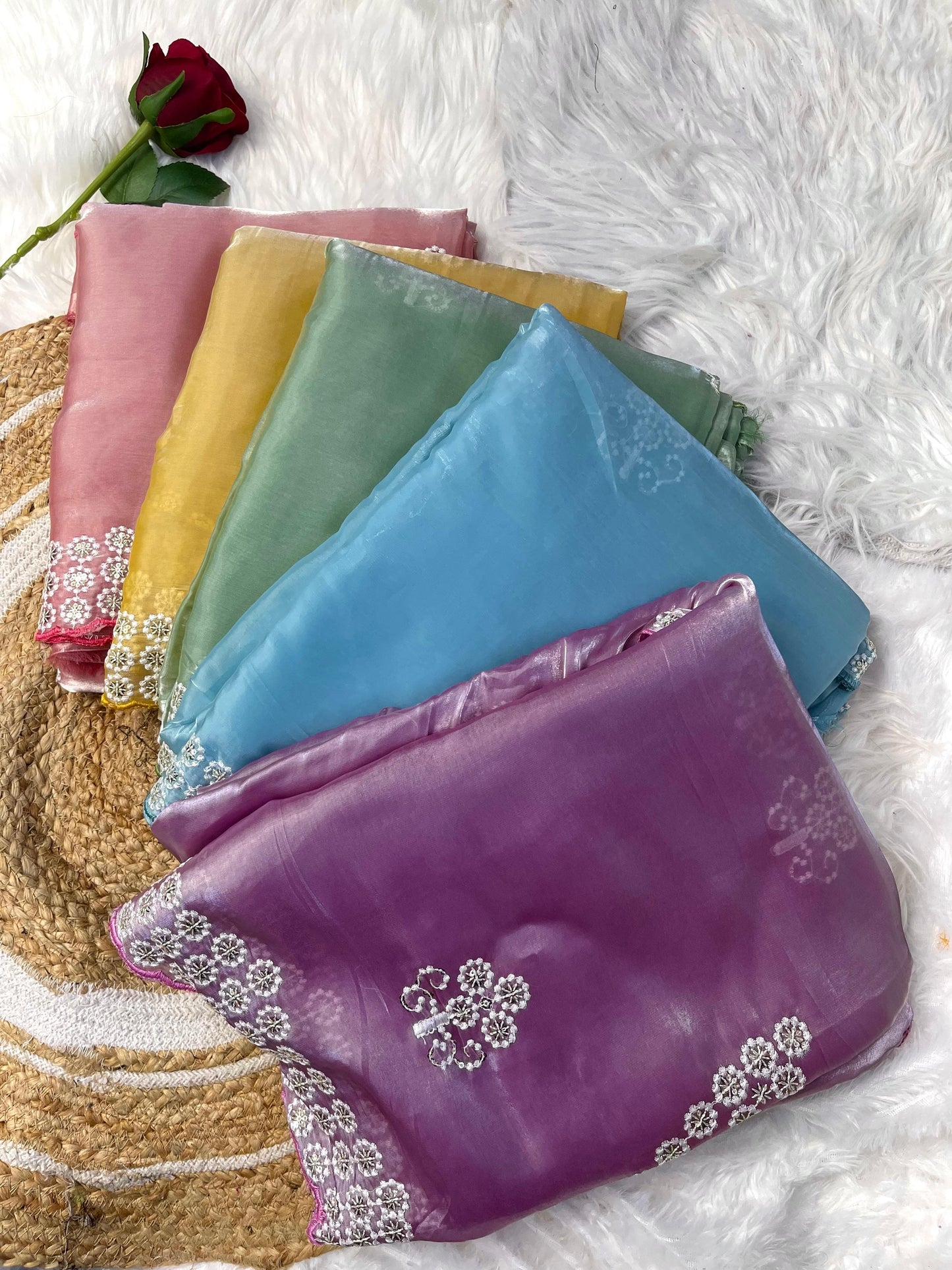 Pure zimmy choo silk saree with sequence work Moksha Fashions