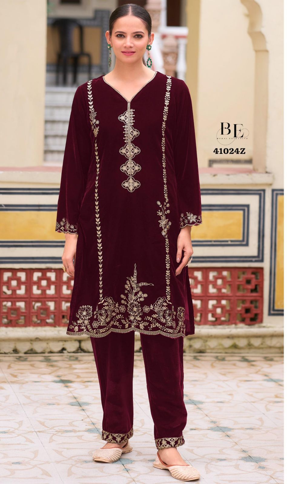 Kashmiri Work Winter Pashmina Suits Moksha Fashions