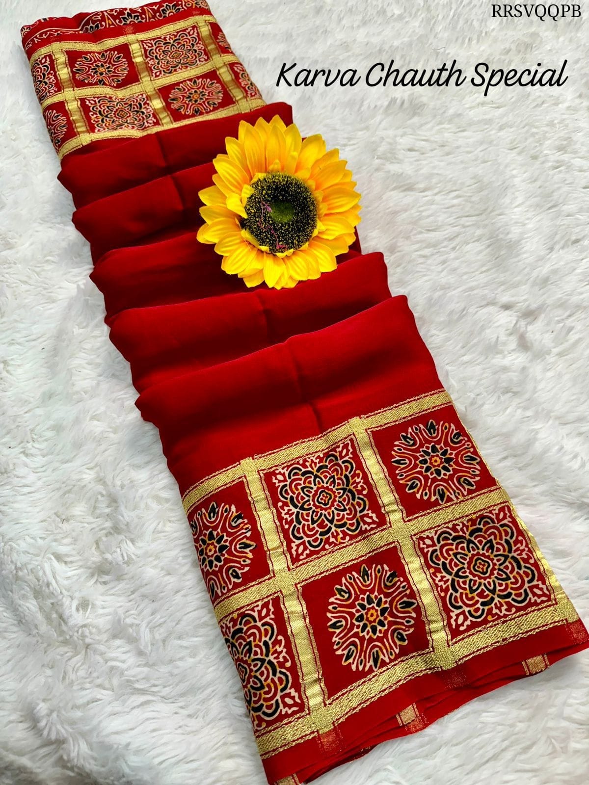 Pure Gajji Silk Bandhej Patterns Saree Moksha Fashions