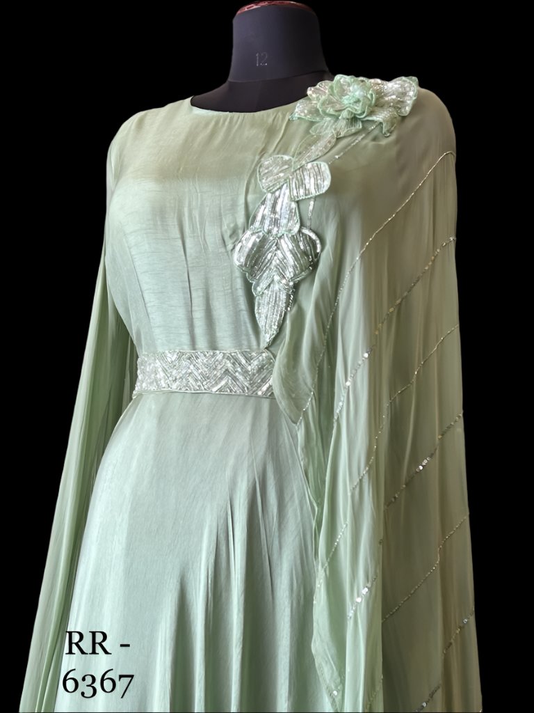Indo Western Ready To Wear Long Dress Moksha Fashions