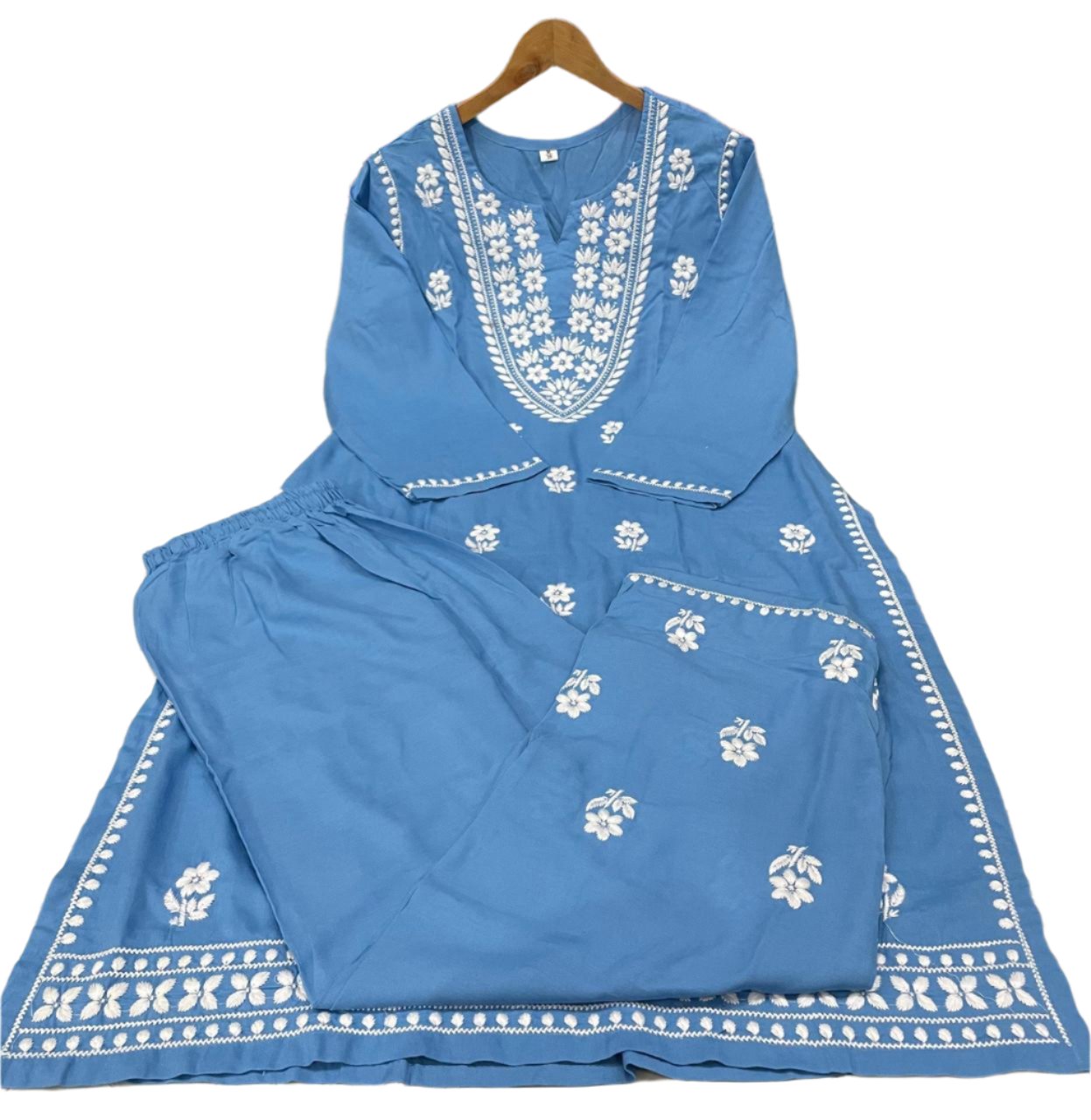 Elevate Your Style With Unique And Eye-Catching Chicken Embroidery On Kurti And Pant Moksha Fashions
