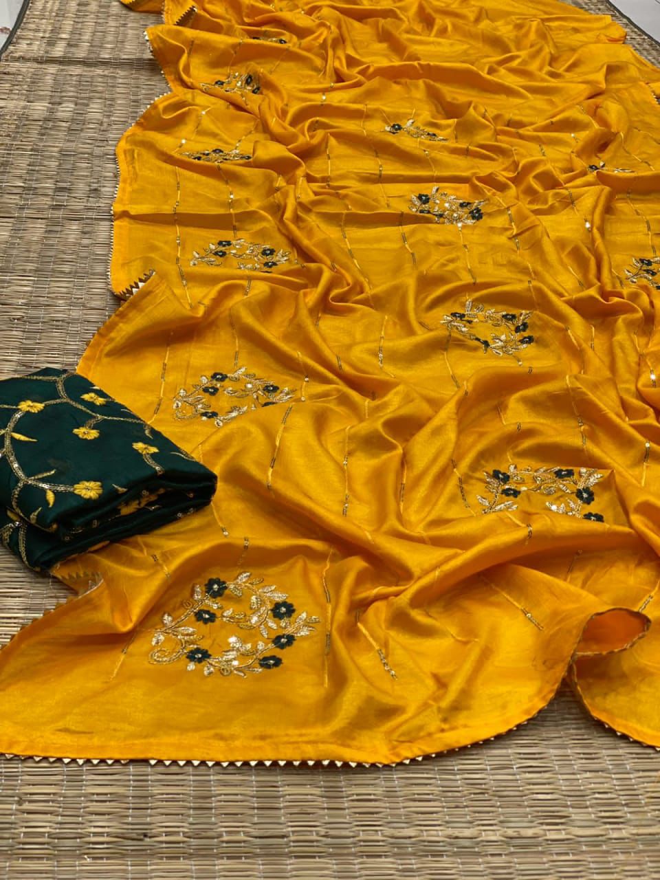 Dola Silk Sequence-Thread Embroidery Sarees Moksha Fashions