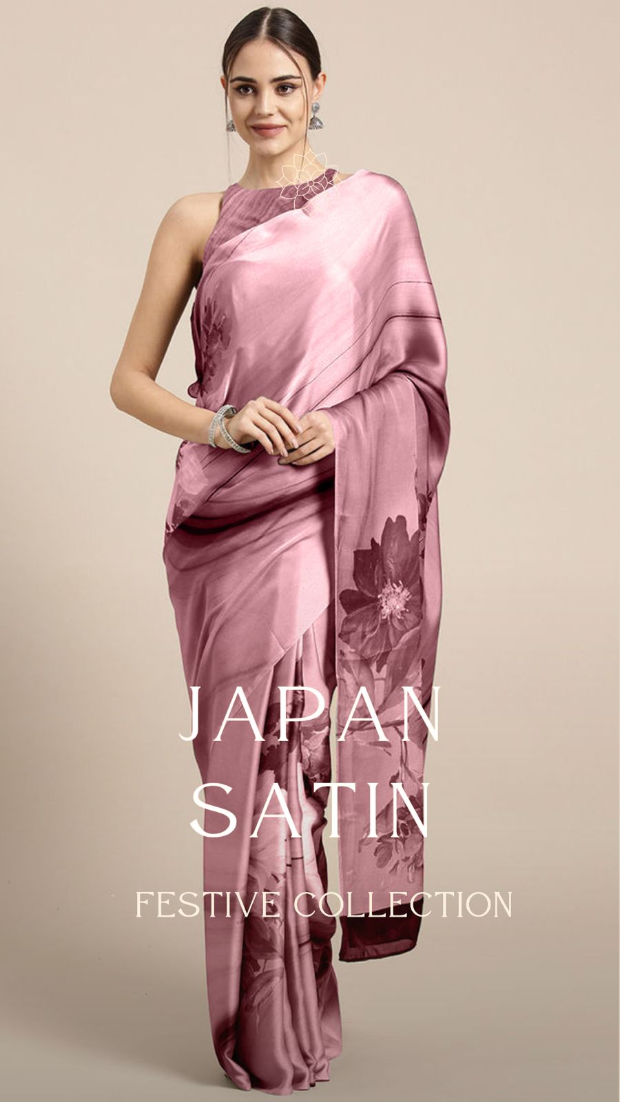 Elegant Printed Satin Saree - Stylish & Comfortable Saree for Casual & Festive Occasions - Moksha Fashions