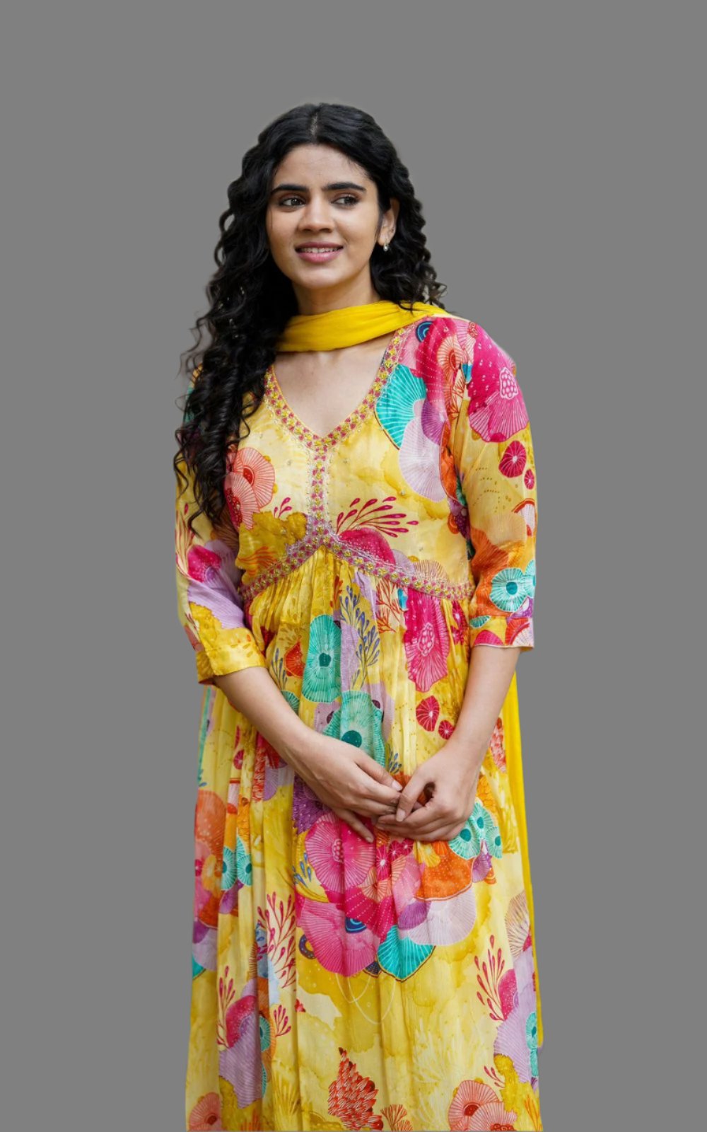 Soft Georgette Fabric Delicate Sequence Embroidery Gown Moksha Fashions