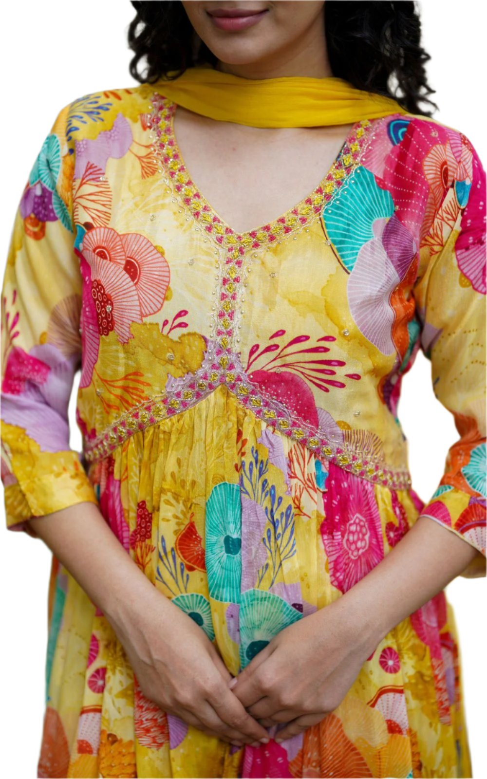 Soft Georgette Fabric Delicate Sequence Embroidery Gown Moksha Fashions