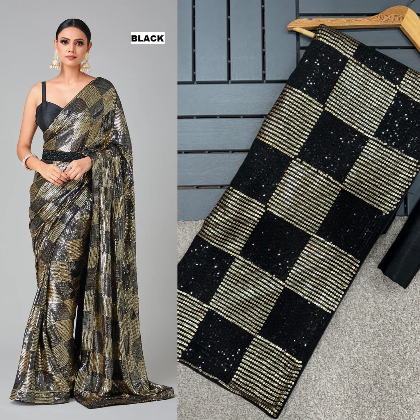 .Enticing Sequin Sarees - Moksha Fashions