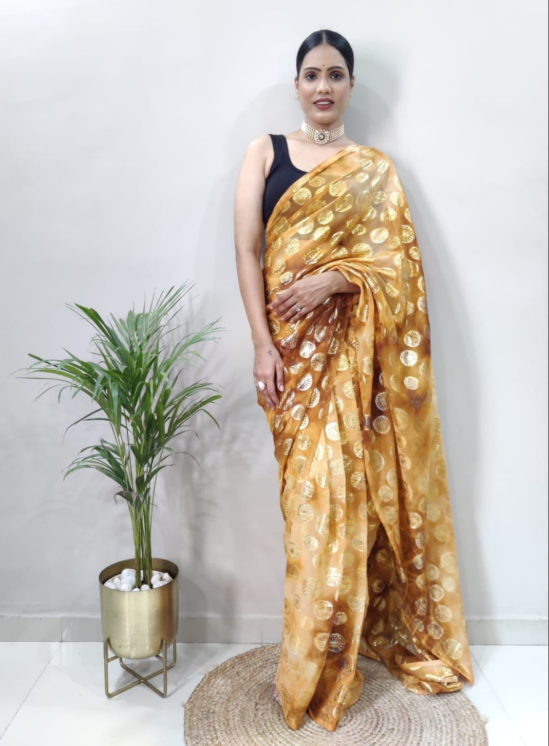 1-Min Ready to Wear Saree for Women – Pre-Draped, Easy to Wear, Elegant Design - Moksha Fashions