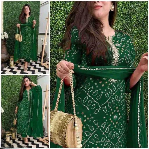 Bandhani Tie-Dye Kurta Pants Set – Elegant and Comfortable Ethnic Wear for Women - Moksha Fashions