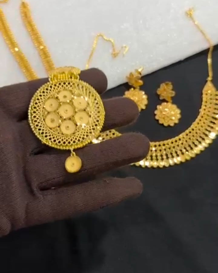 Combo Jewelry Necklace Set – Complete Necklace Set with Earrings & Pendant for Women - Moksha Fashions