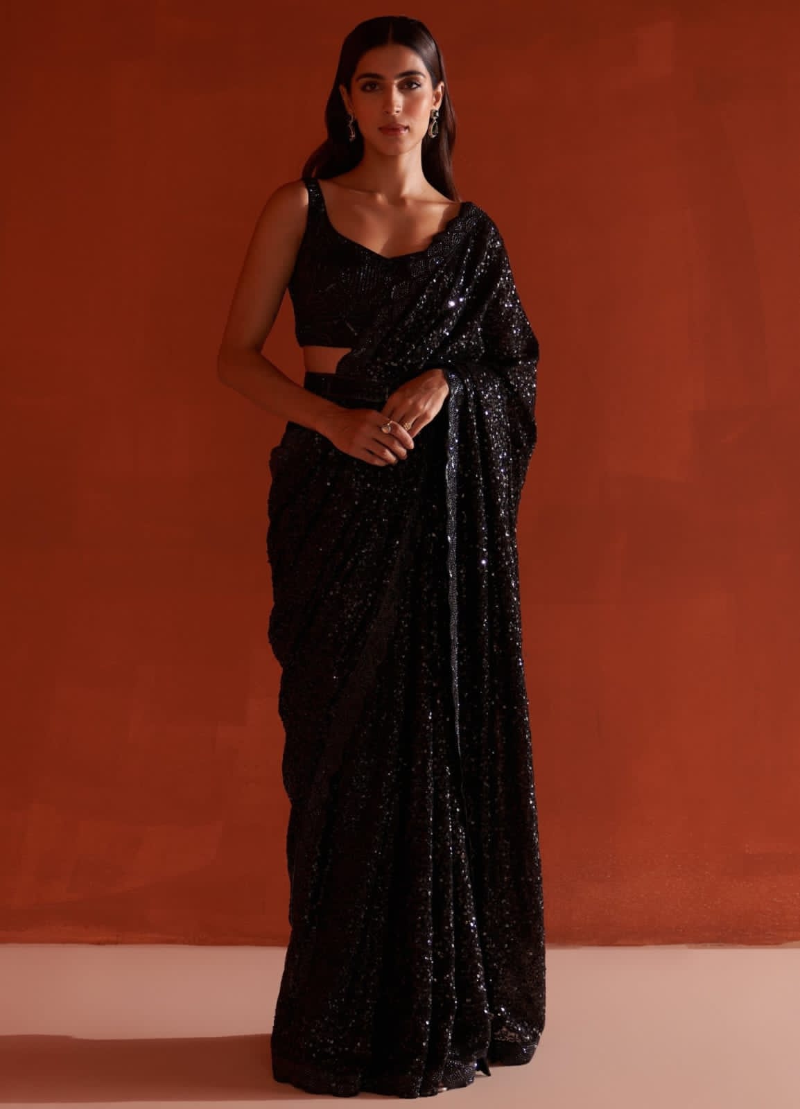 Luxury Heavy Sequence Embroidery Saree for Weddings & Parties - Elegant & Stylish Indian Saree - Moksha Fashions