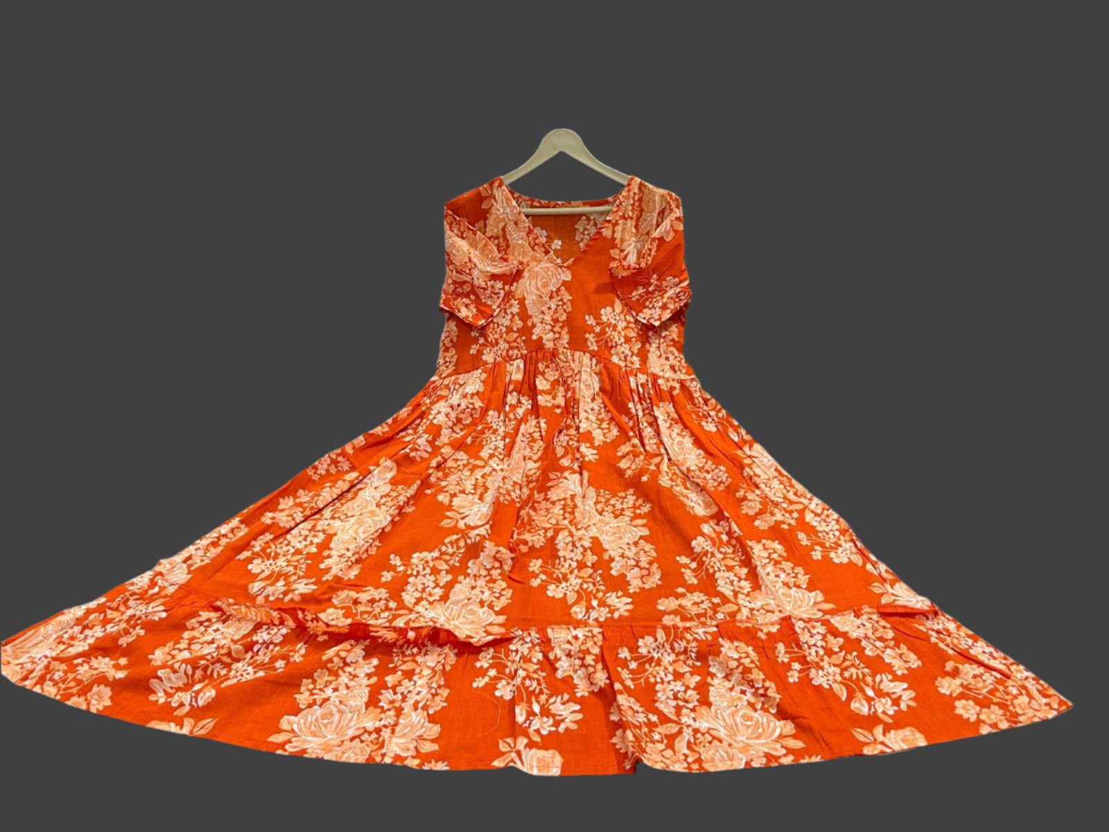 Summer Special Frilled Cotton Middi Dress Moksha Fashions