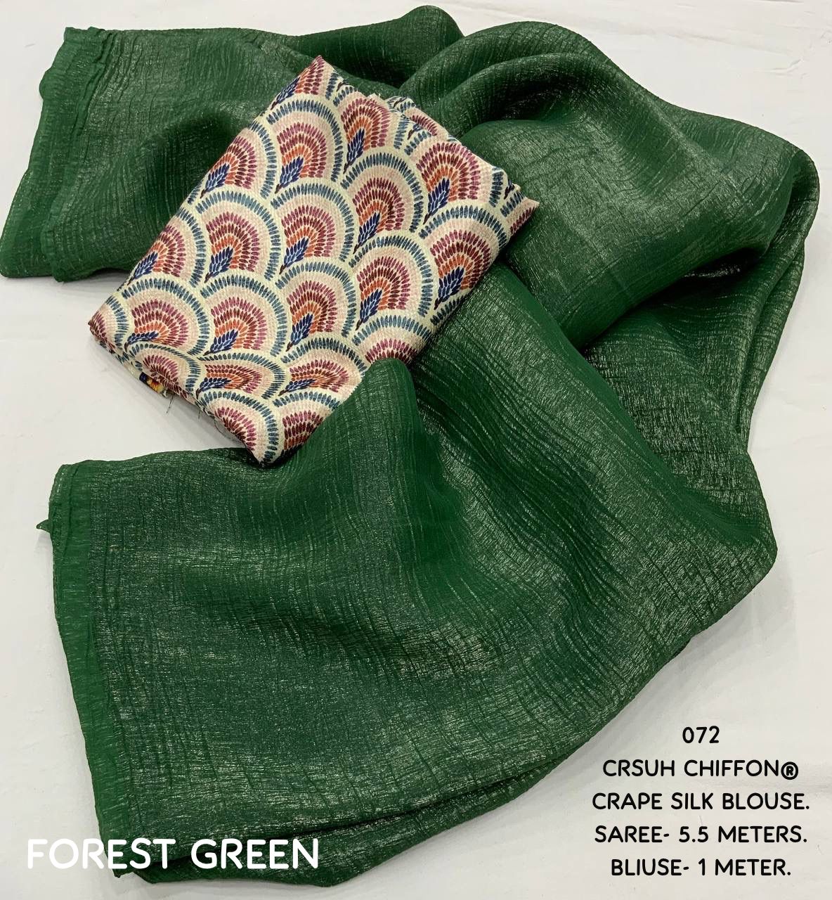 Woven Shine- Soft Crush Chiffon Saree Moksha Fashions