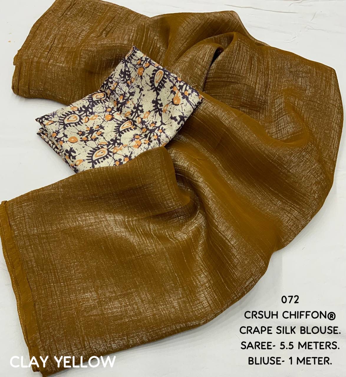 Woven Shine- Soft Crush Chiffon Saree Moksha Fashions
