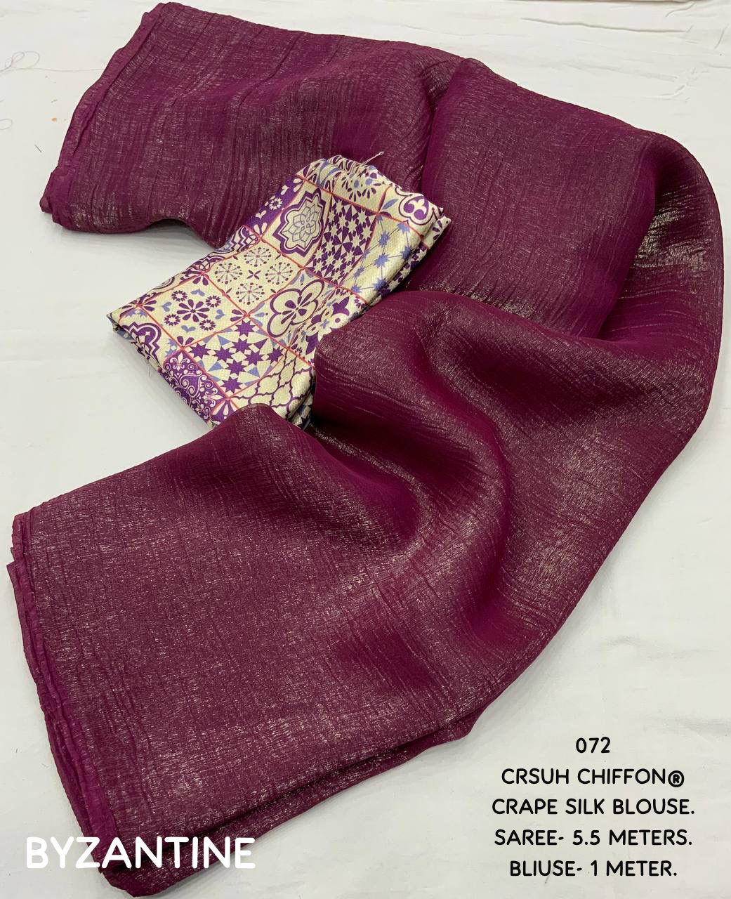 Woven Shine- Soft Crush Chiffon Saree Moksha Fashions