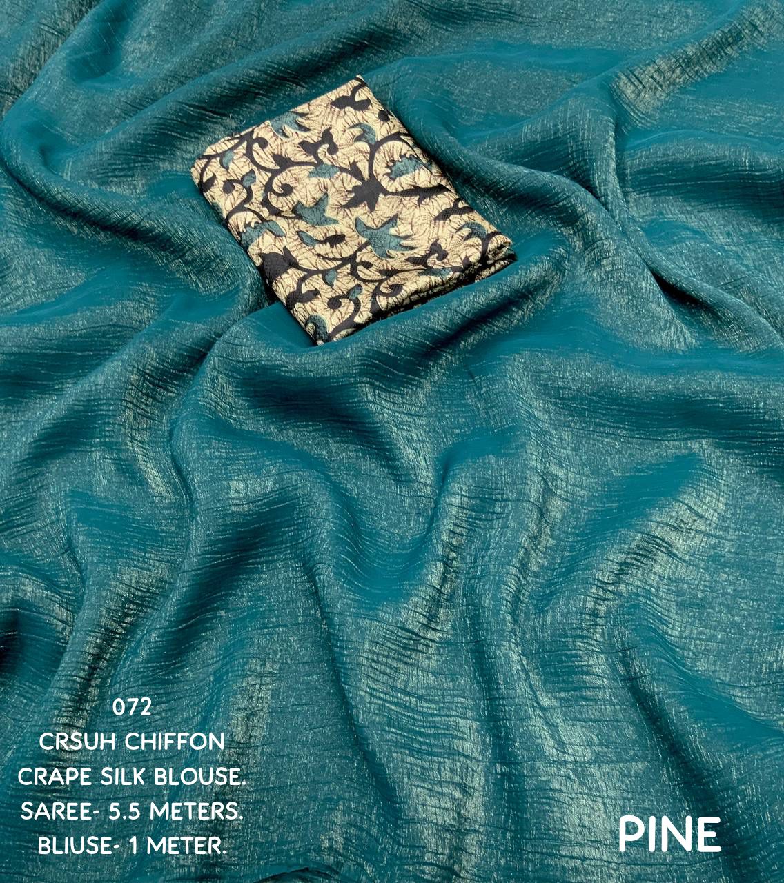 Captivating Crush Chiffon Saree Moksha Fashions