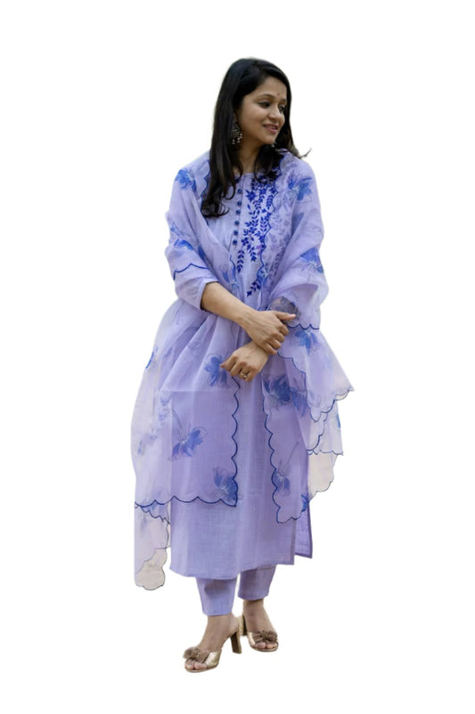 Premium Pure Organza Thread Embroidery Work Moksha Fashions