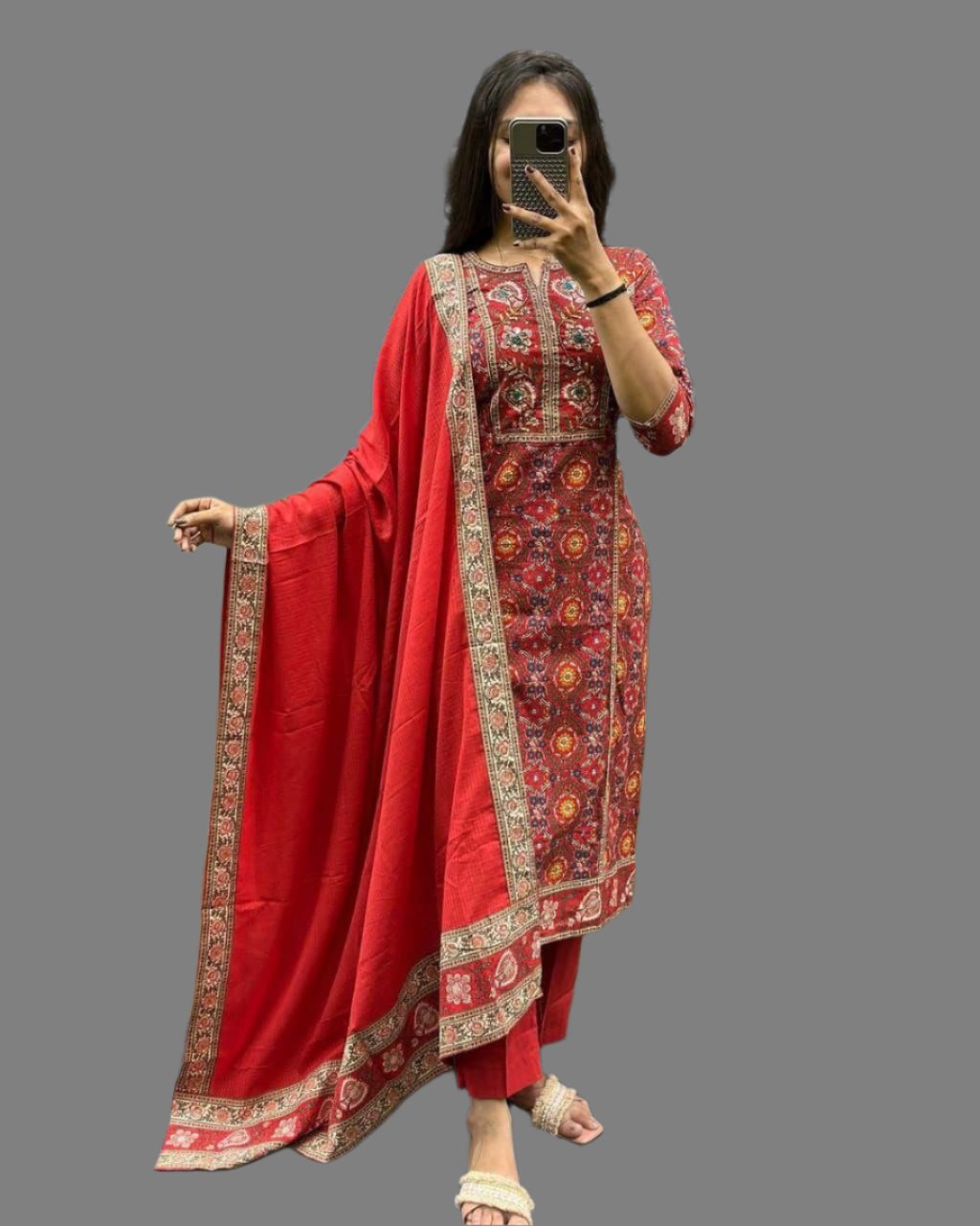 Premium Cotton Fabric Suit With Finest Handwork and Prints Moksha Fashions