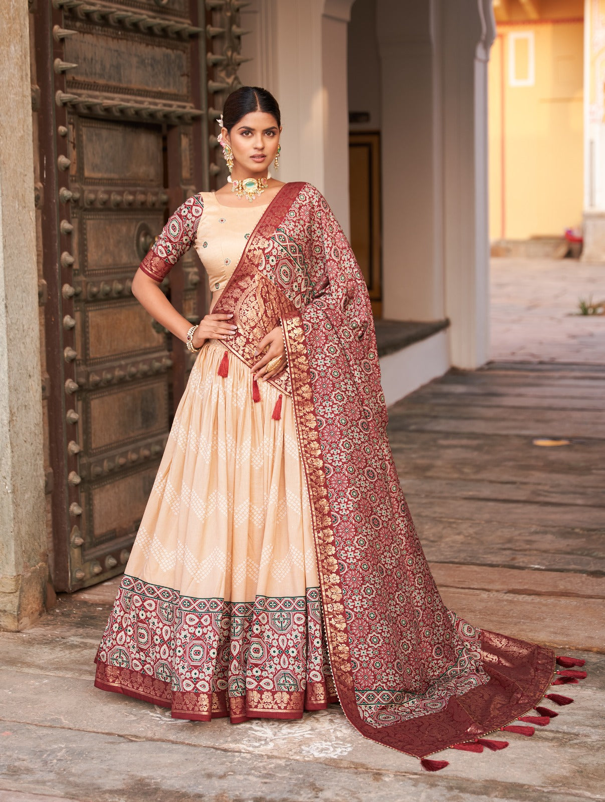 PREMIUM QUALITY TUSSAR SILK LEHNGA CHOLI Moksha Fashions