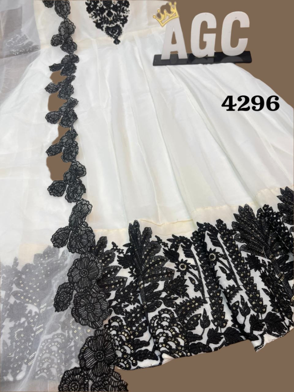 Gorgeous White Georgette Gown Moksha Fashions