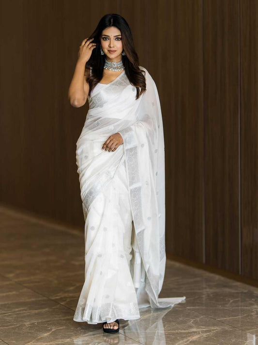 A Luxurious Blend Of Cotton and Silk Saree Moksha Fashions