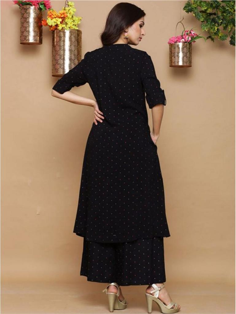 Classic and Versatile Look With Black Cord Set Moksha Fashions