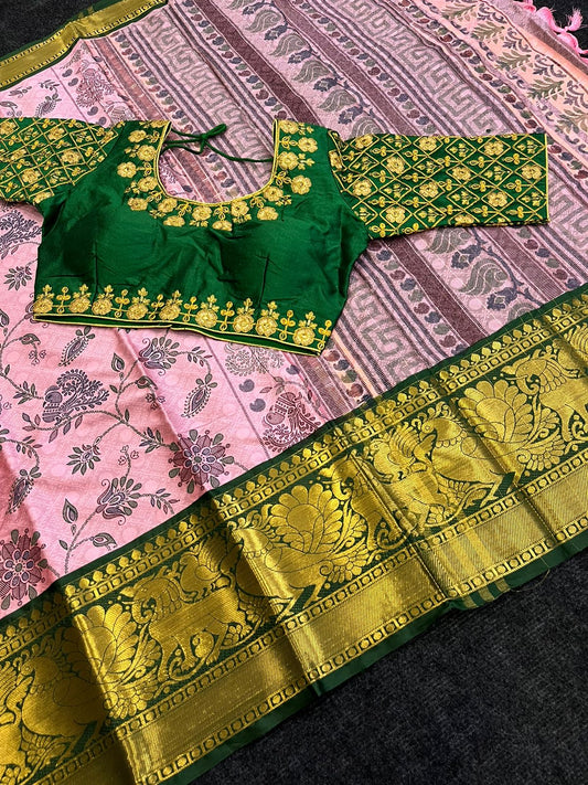 Superior Quality Material Silk Saree With Readymade Blouse Moksha Fashions