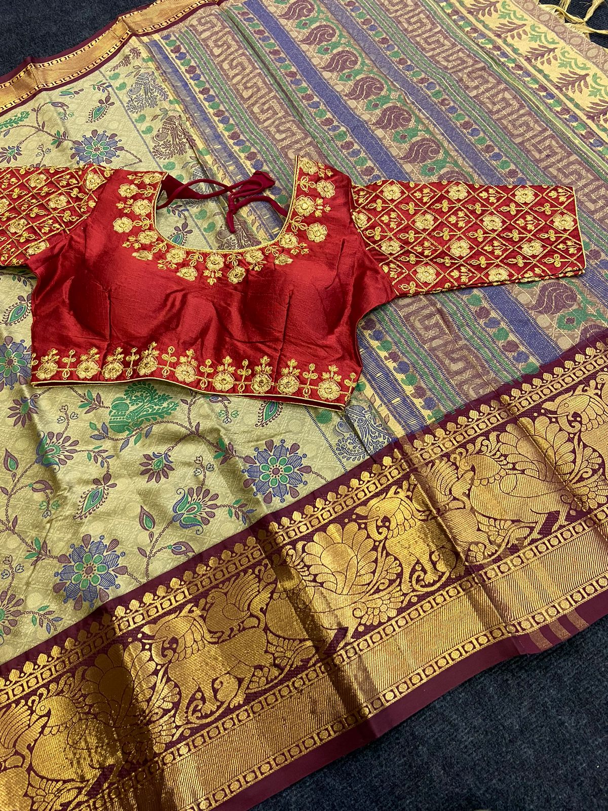 Superior Quality Material Silk Saree With Readymade Blouse Moksha Fashions