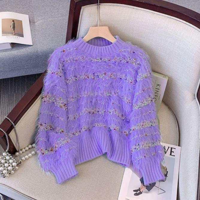 Autumn Winter Cozy and Stylish Lazy Round Neck Sweater Moksha Fashions