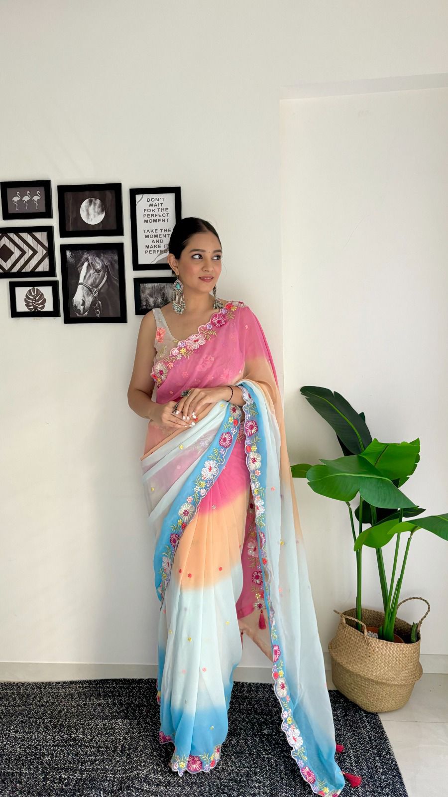 Stunning Collection Of Multi Color Sequences Sarees Moksha Fashions