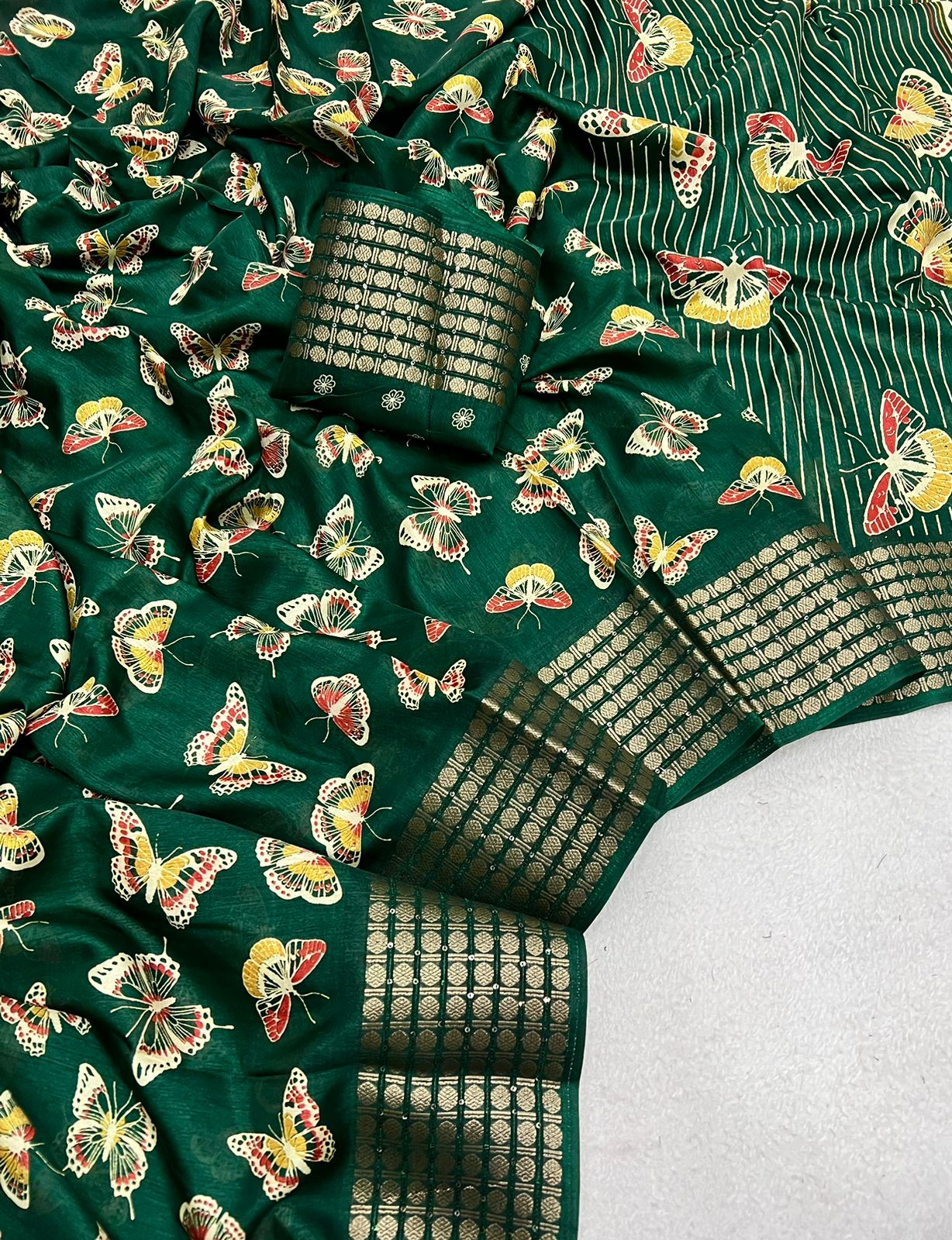 Finest Dola Silk Saree Luxurious Jacquard Border And A Fancy Blouse Moksha Fashions