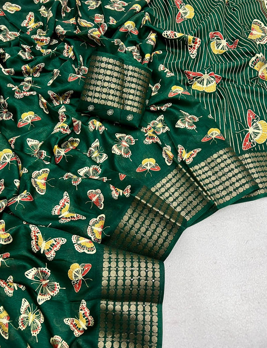 Finest Dola Silk Saree Luxurious Jacquard Border And A Fancy Blouse Moksha Fashions