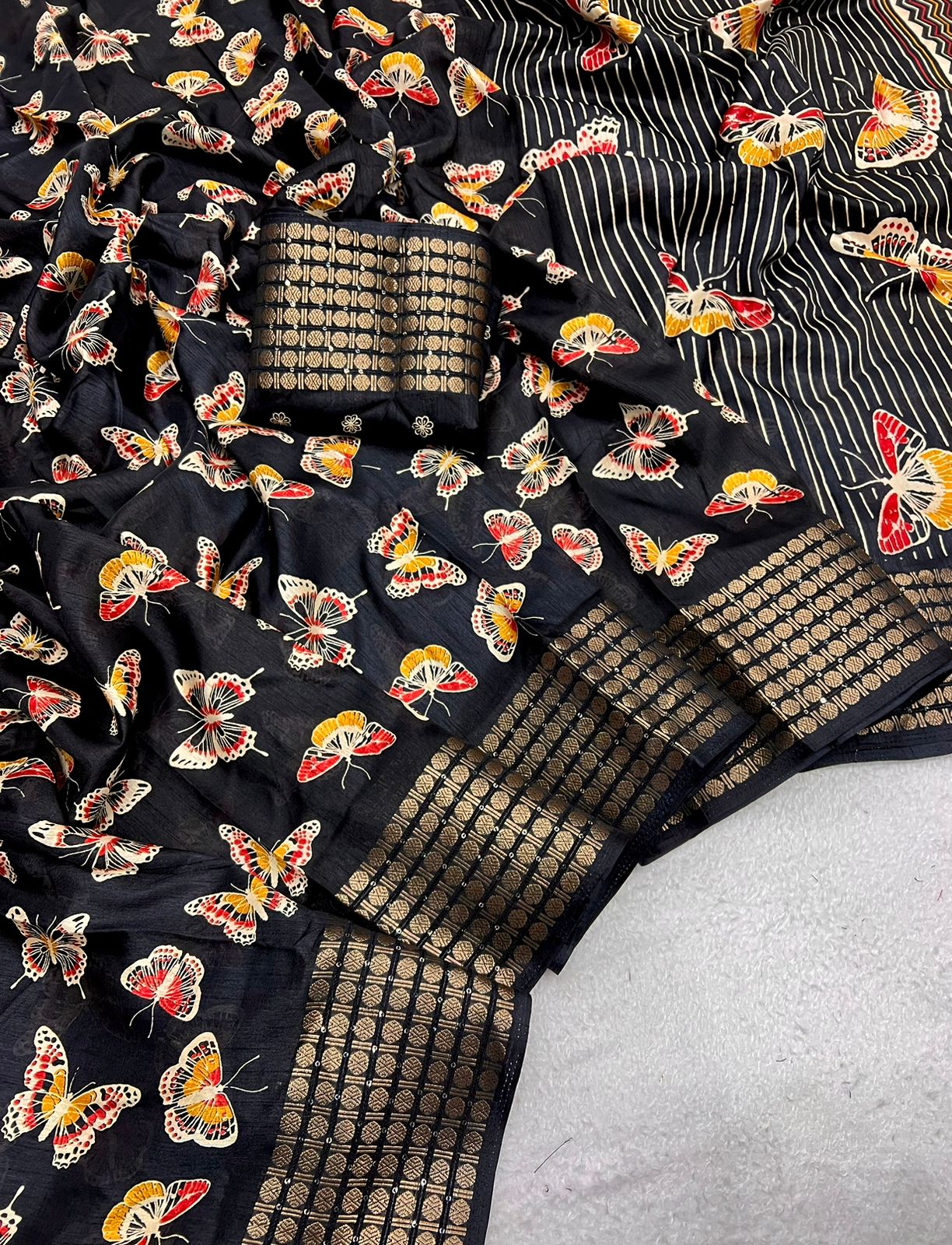 Finest Dola Silk Saree Luxurious Jacquard Border And A Fancy Blouse Moksha Fashions