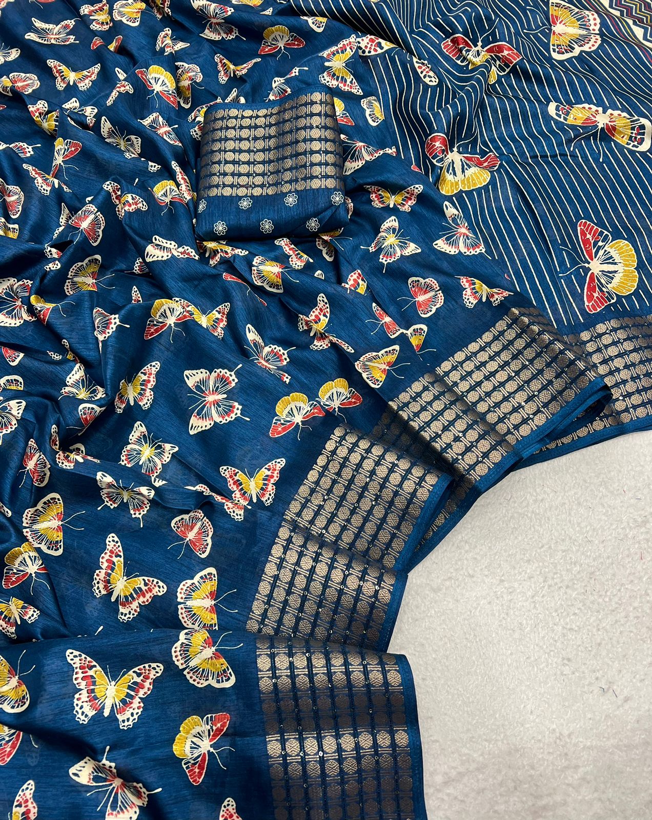 Finest Dola Silk Saree Luxurious Jacquard Border And A Fancy Blouse Moksha Fashions