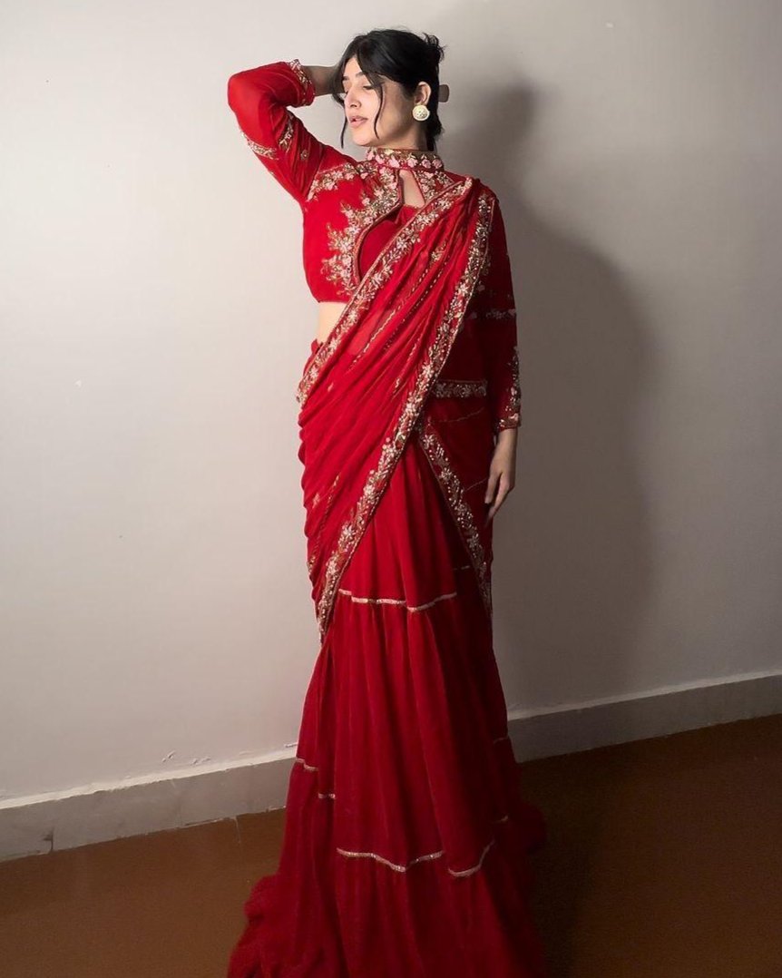 .Fancy Party Lehenga Saree Moksha Fashions