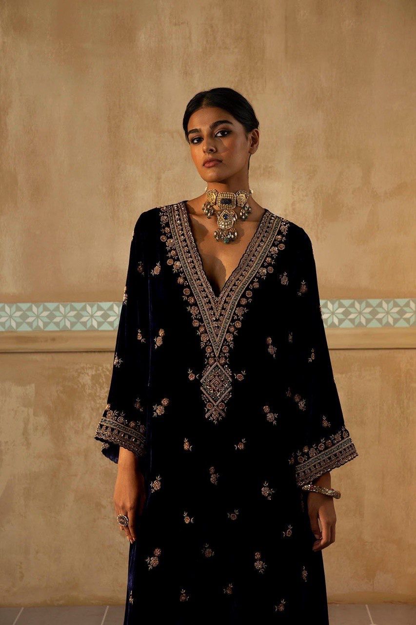 .Heavy Velvet Top & Palazzo Moksha Fashions