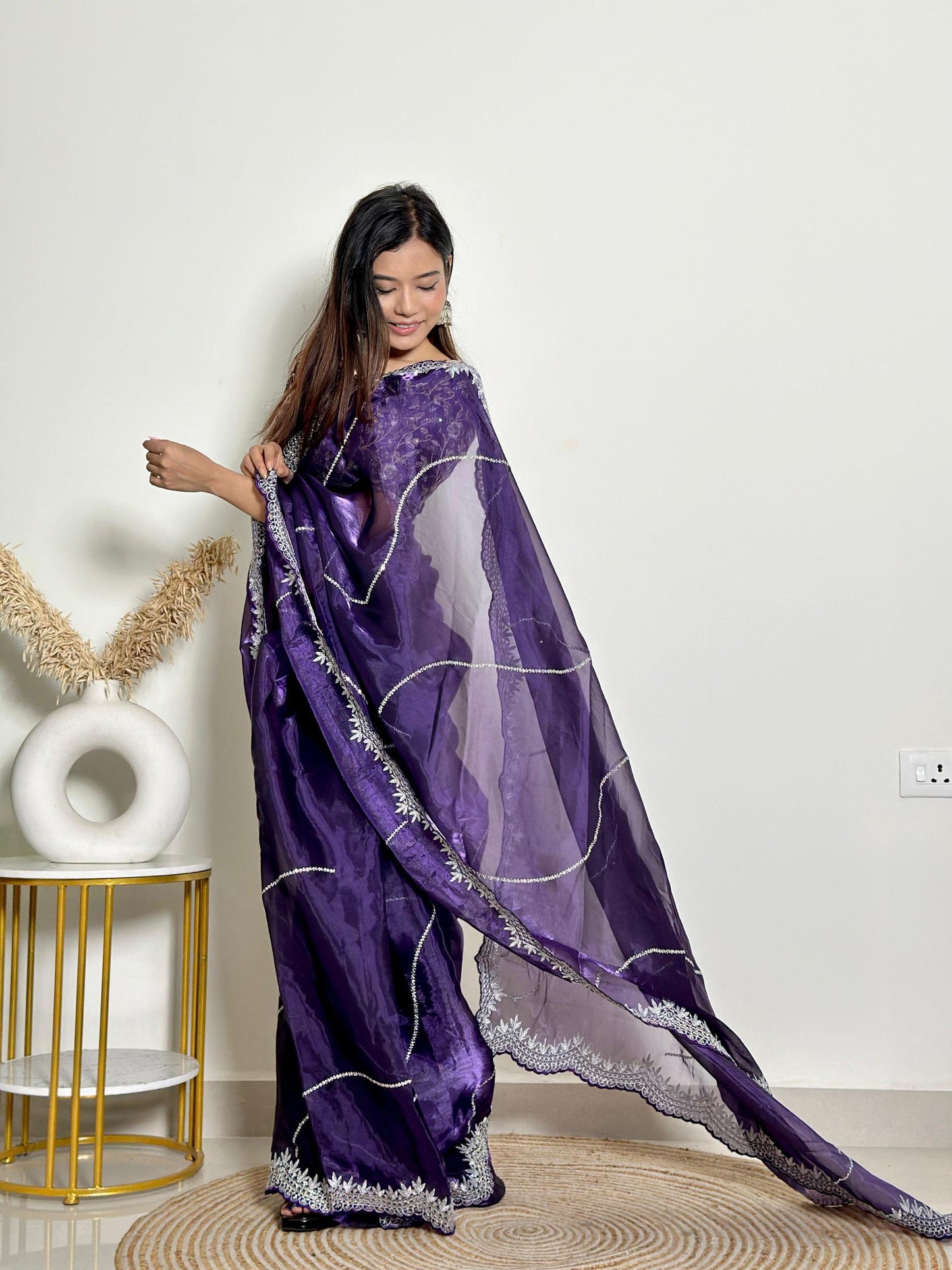 Luxury Jimmy Choo Saree - Designer Embroidered Saree for Weddings & Parties Moksha Fashions