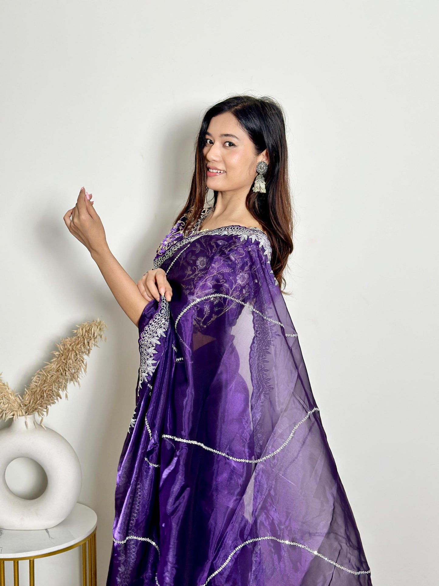 Luxury Jimmy Choo Saree - Designer Embroidered Saree for Weddings & Parties Moksha Fashions