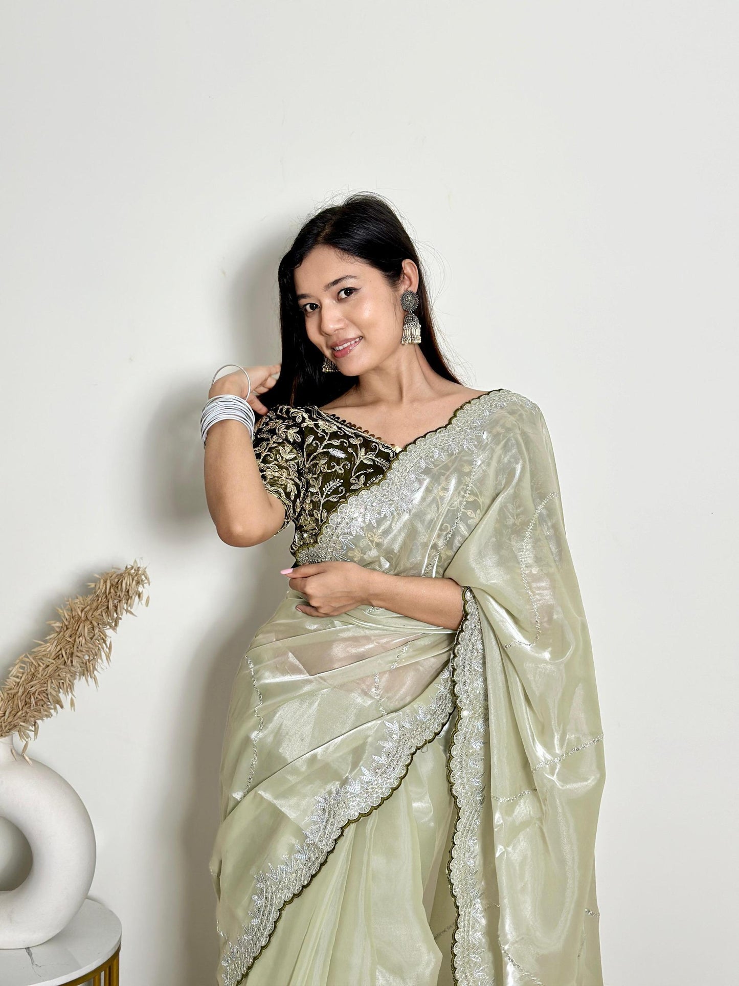 Luxury Jimmy Choo Saree - Designer Embroidered Saree for Weddings & Parties Moksha Fashions