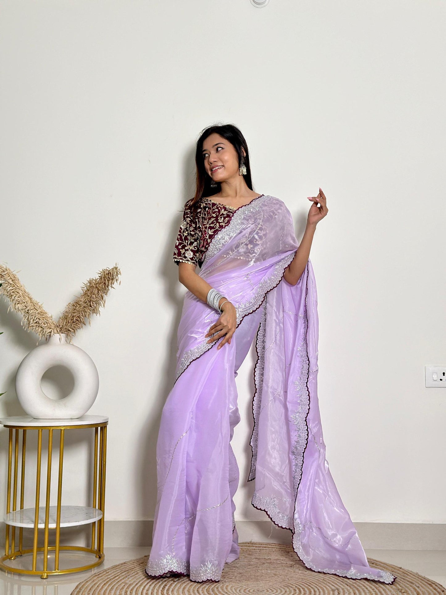 Luxury Jimmy Choo Saree - Designer Embroidered Saree for Weddings & Parties Moksha Fashions