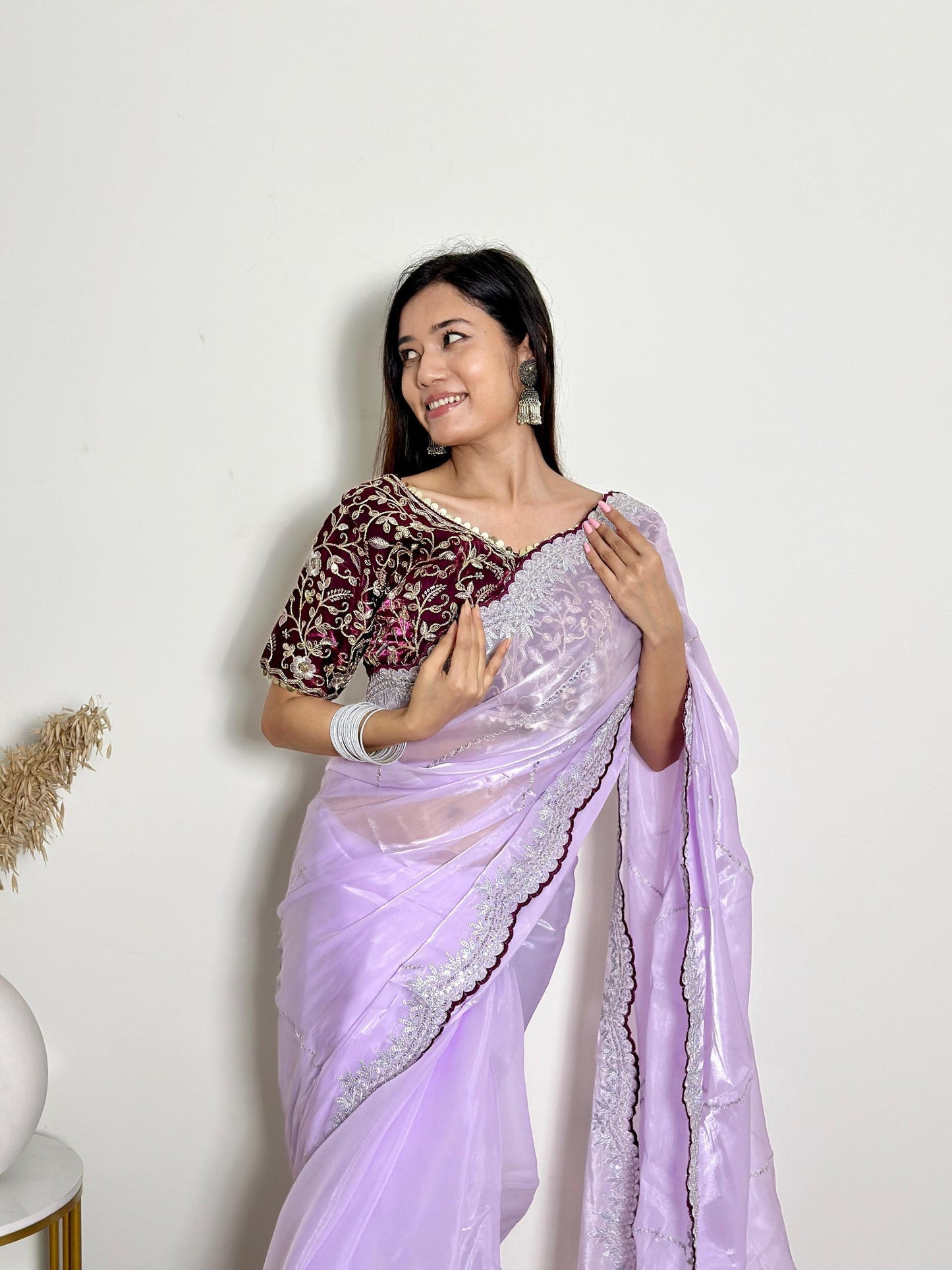Luxury Jimmy Choo Saree - Designer Embroidered Saree for Weddings & Parties Moksha Fashions