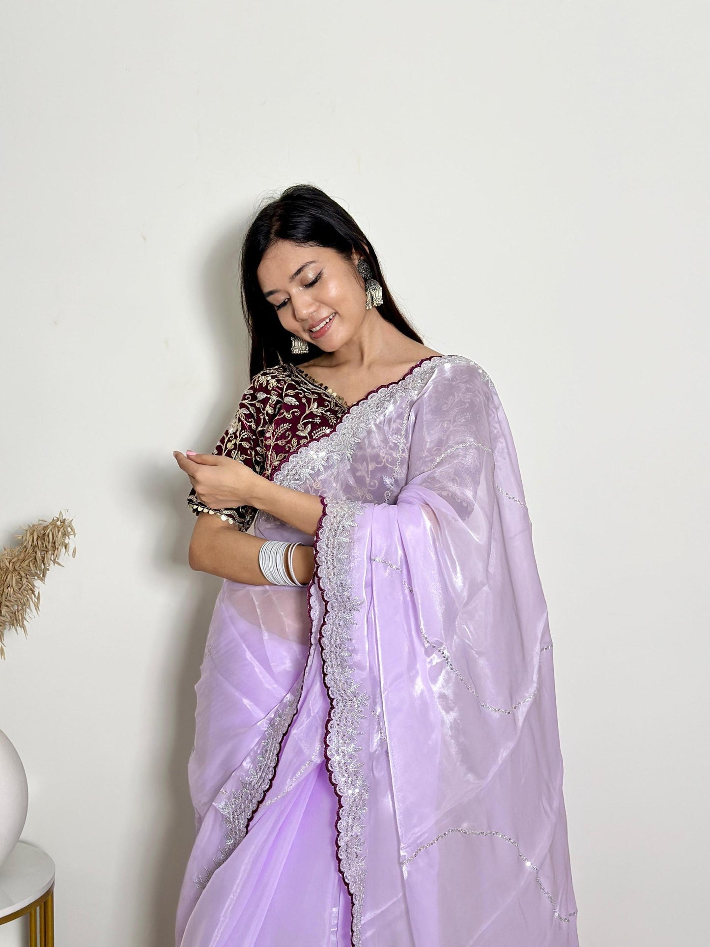 Luxury Jimmy Choo Saree - Designer Embroidered Saree for Weddings & Parties Moksha Fashions