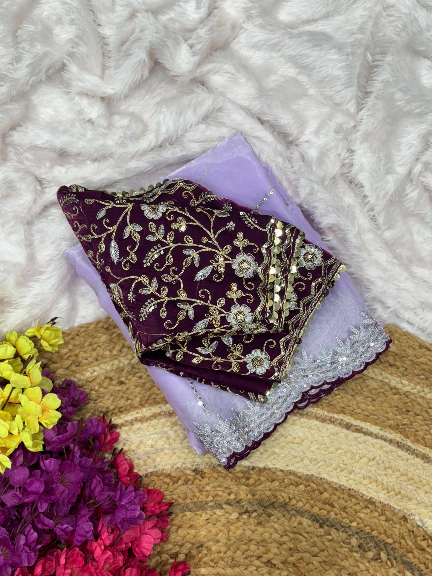 Luxury Jimmy Choo Saree - Designer Embroidered Saree for Weddings & Parties Moksha Fashions