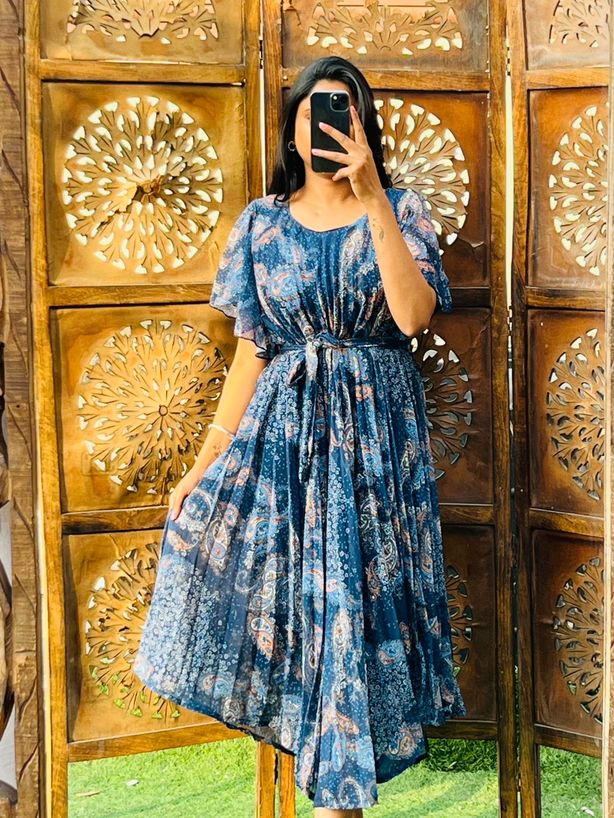 .Square Neck Maxi Dress Moksha Fashions
