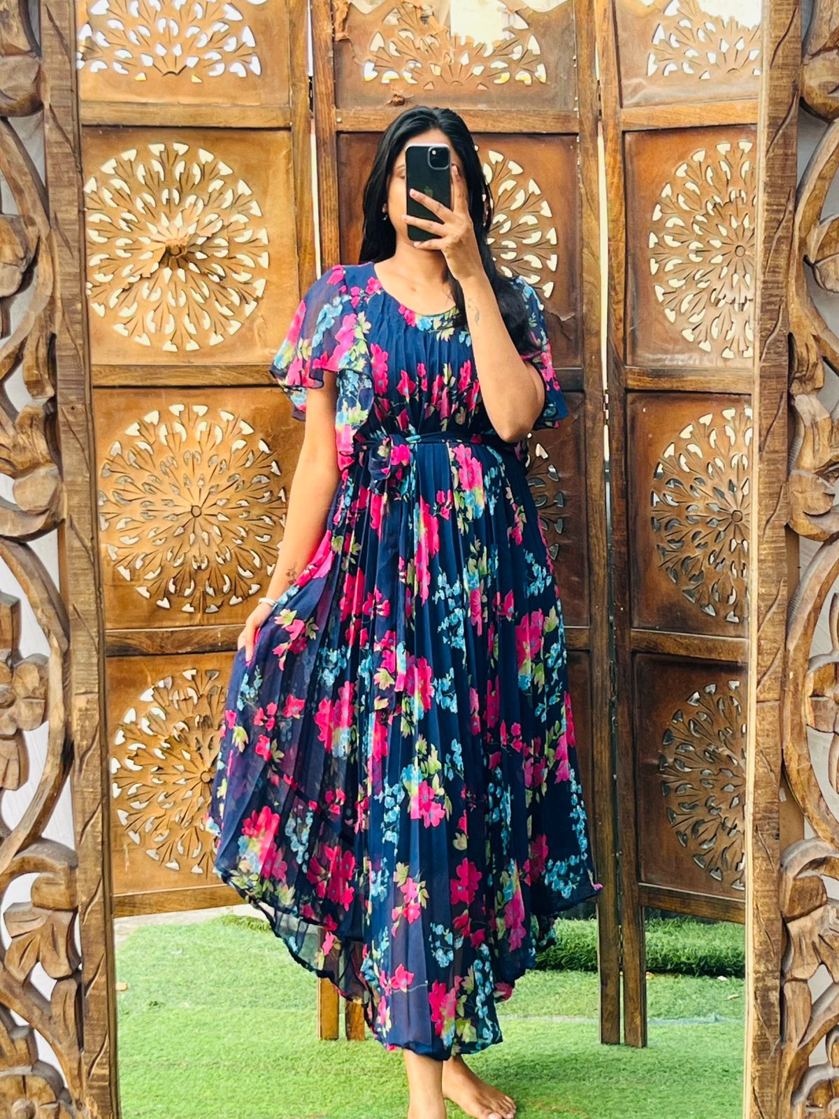.Square Neck Maxi Dress Moksha Fashions